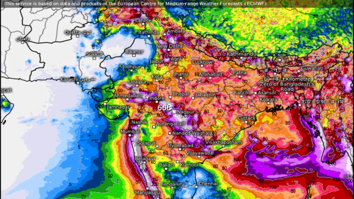 Monsoon Rain Map For Next Week Monsoon May Stay Strong Into Next Week Too, Says European Agency - The  Hindu Businessline