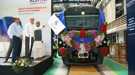 Image result for First of the ten metro trains proposed for Chennai’s phase I extension reached