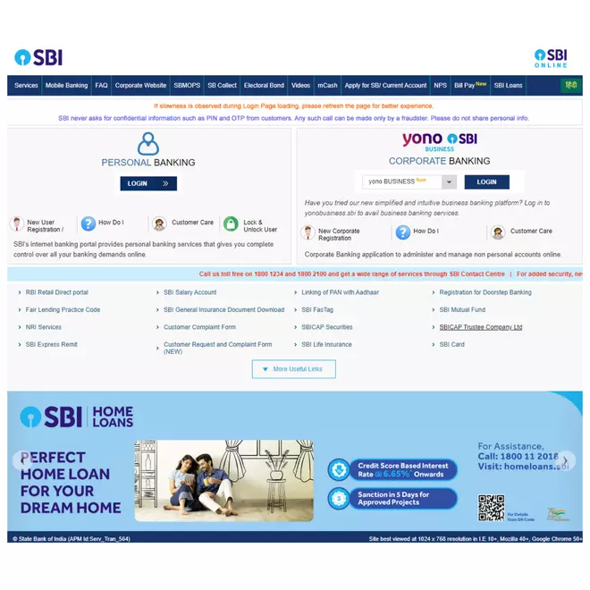 SBI Net Banking registration