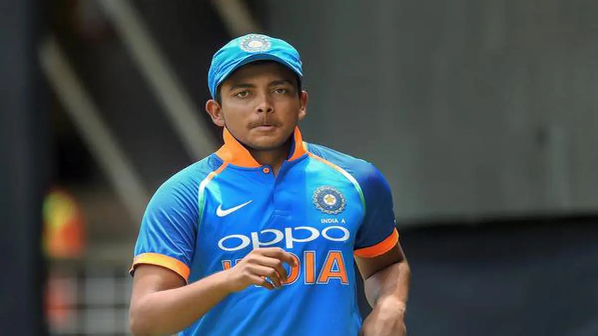 prithvi shaw jersey number